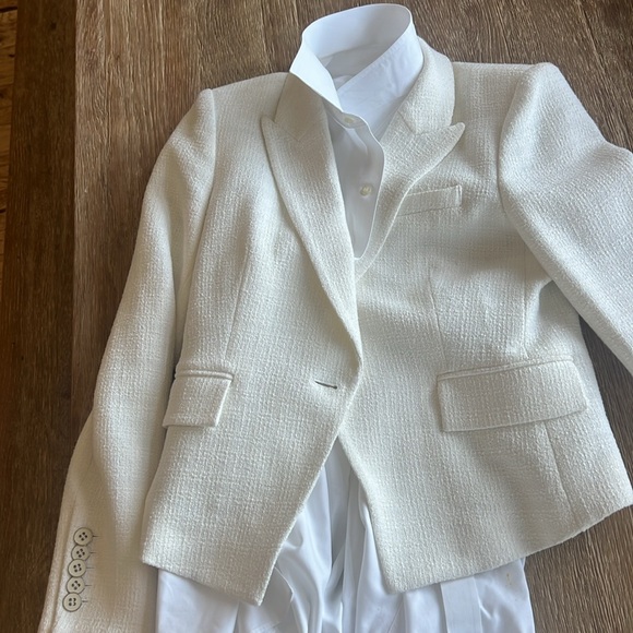 VERONICA BEARD WOODLEY DICKEY TWEEDjacket/blazer, ivory/white, size 8 - Picture 14 of 15